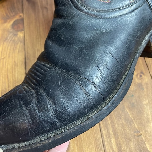 Vintage Justin Boots black mens size 9.5 western cowboy boots - Picture 8 of 12
